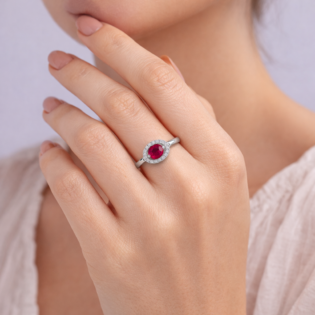 Crimsonelle HaloWhisper Silver Ring - Image 2