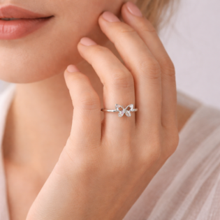 Petalwing Whisper Silver Ring - Image 3