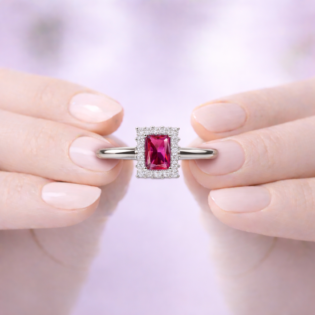 Crimson Halo Silver Ring - Image 3