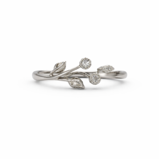 Silver Blossom Whisper Ring