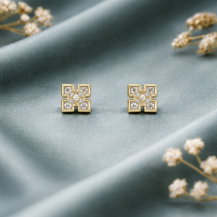 Aurora Quadrant Spark Stud Earrings