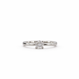 Luna Solitaire Silver Ring