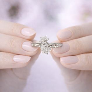 Stellara Twinbloom Silver Ring - Image 3