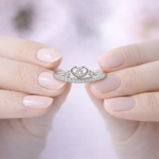 Silver Crown of Hearts Ring - Image 3