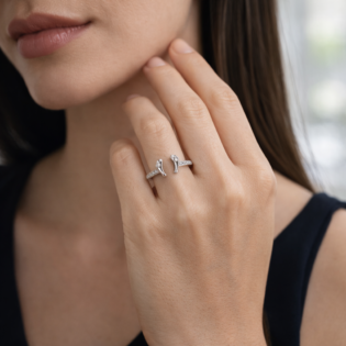 Aurelia Twincrest Silver Ring - Image 3