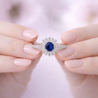 Celestine Azureburst Silver Ring - Image 3
