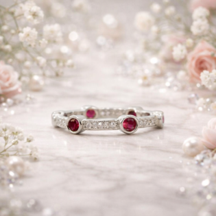Ruby Whisper Silver Band