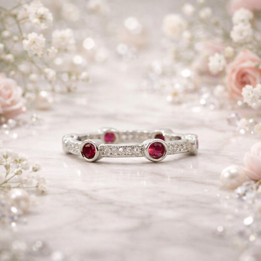 Ruby Whisper Silver Band
