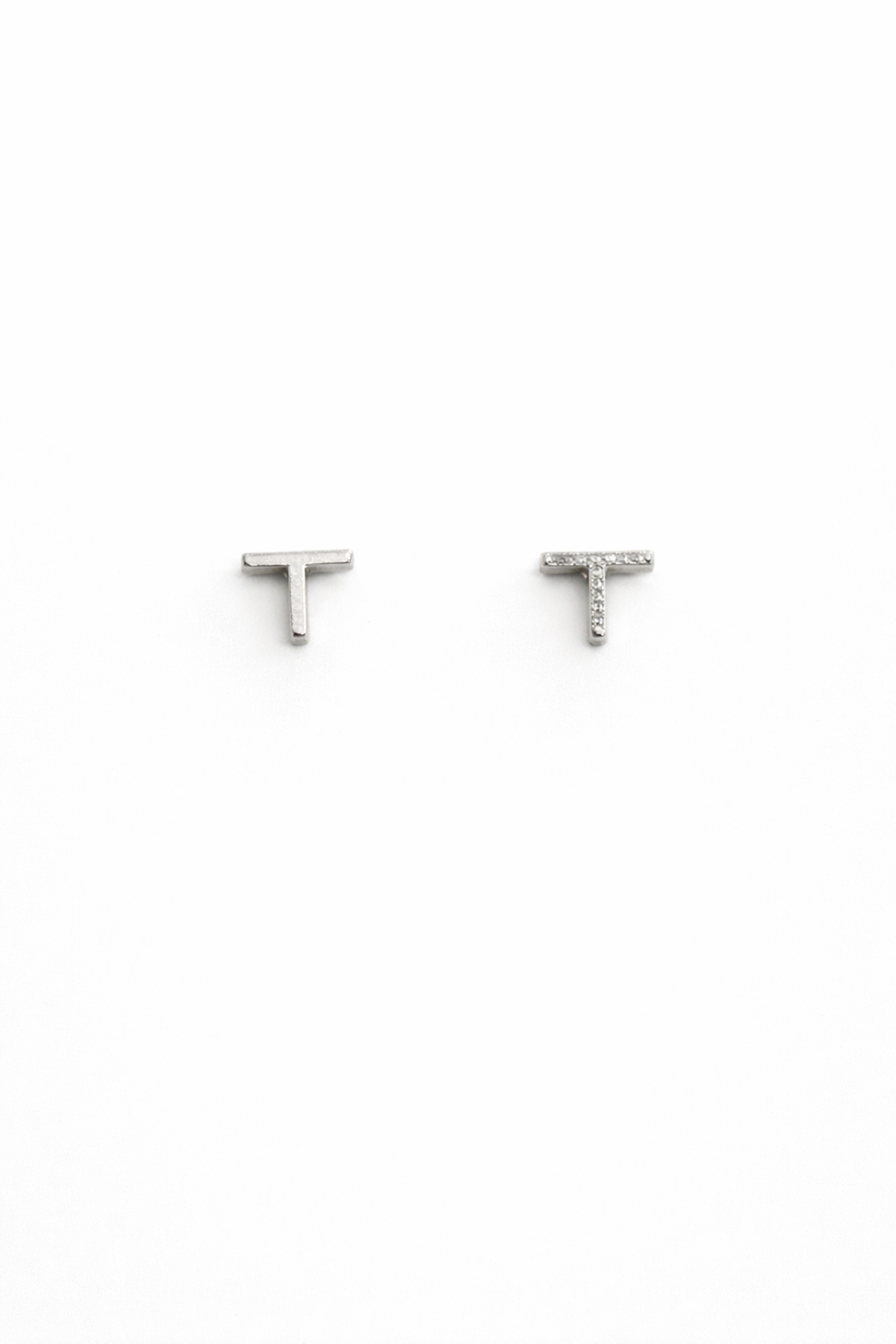 Silverline Initial “T” Stud Earrings
