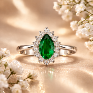 Emerald Virelle Silver Ring