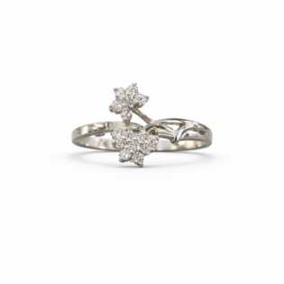 Stellara Twinbloom Silver Ring