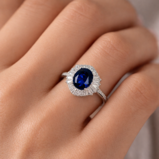 Midnight Sapphire Radiance Silver Ring - Image 4