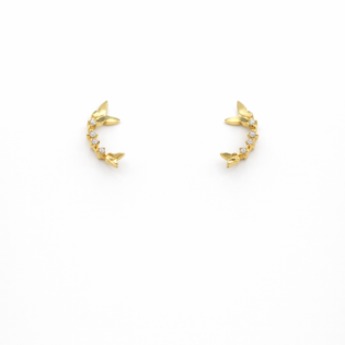 Luna Vine Crescent Stud Earrings
