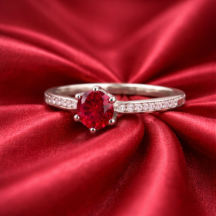 Ruby Radiance Pure Silver Ring - Image 3