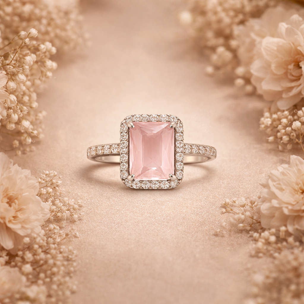 Blush Radiance Silver Ring