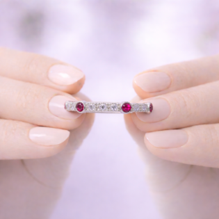 Ruby Whisper Silver Band - Image 3