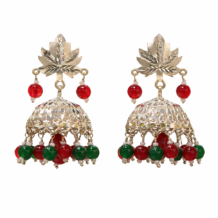 Kamalika Ruby-Ember Jhumka Pure Silver Earrings - Image 3