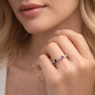 Ruby Whisper Silver Band - Image 4