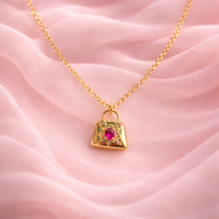 Crimson Bloom Lock Pendant