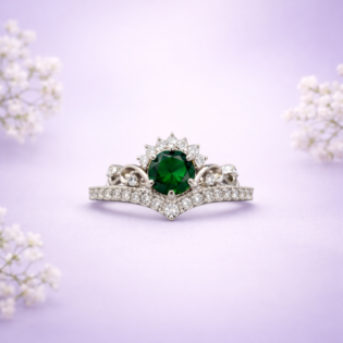 Emerald Crown Royale Ring