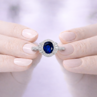 Midnight Sapphire Radiance Silver Ring - Image 3