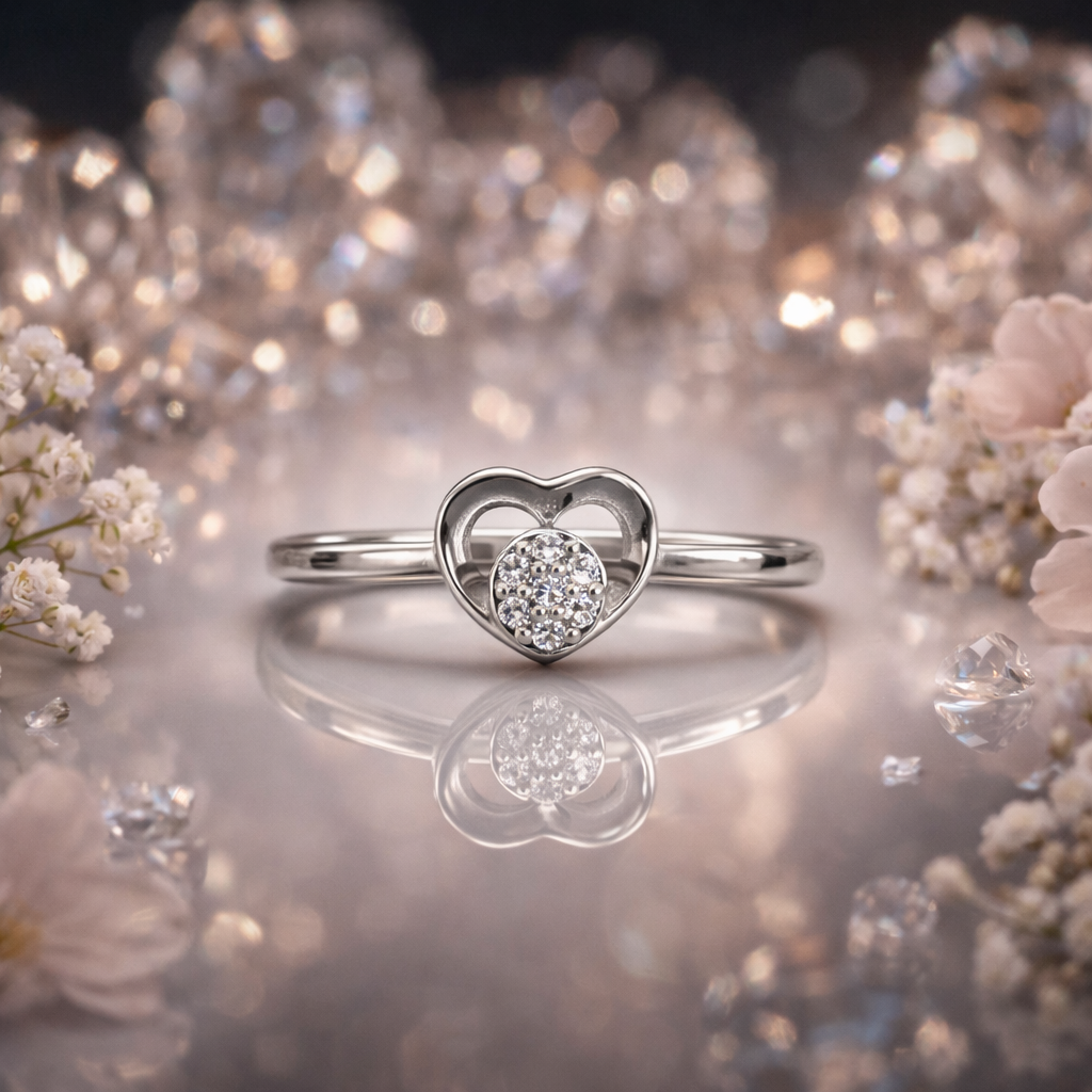 Silver Whisper Heart Ring