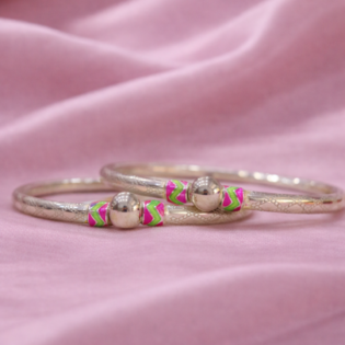 Rang Shringar Silver Kada Bracelet