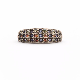 Aurora Mosaic Silver Band