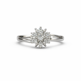 Starlight Bloom Silver Ring