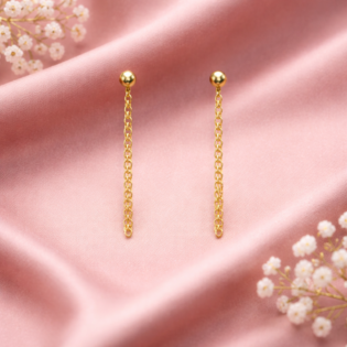 Golden Drift Chain Drop Earrings