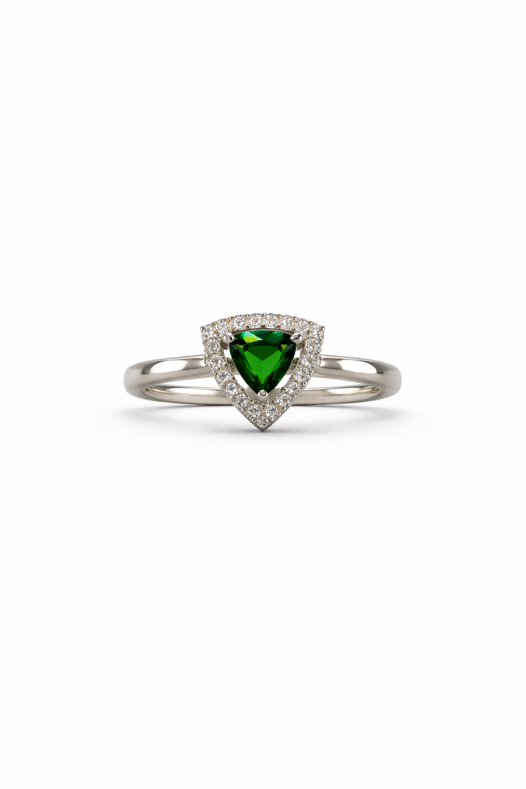 Verdant Prism Halo Silver Ring - Image 3