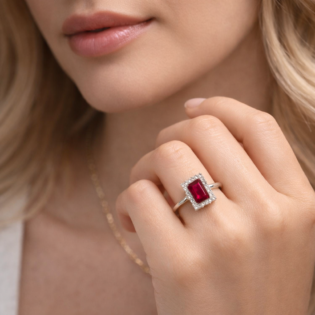 Crimson Halo Silver Ring - Image 4