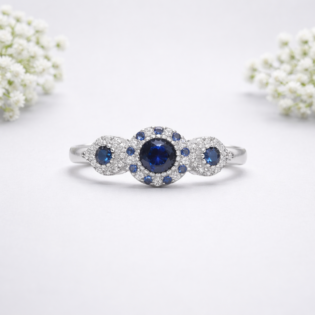 Midnight Halo Trinity Silver Ring