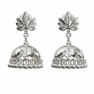 Rajasi Lotus Glow Pure Silver Jhumka Earrings
