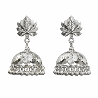 Rajasi Lotus Glow Pure Silver Jhumka Earrings - Image 4