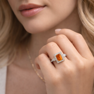Amber Radiance Silver Ring - Image 2