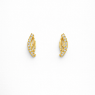 Aurora Leaf Arc Stud Earrings