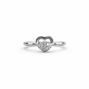 Silver Whisper Heart Ring