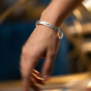 Swarna Veer Silver Kada Bracelet - Image 4