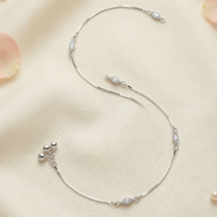 Suvarna Bloom Silver Anklet - Image 3