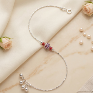 RatnaJewel Silver Anklet - Image 4