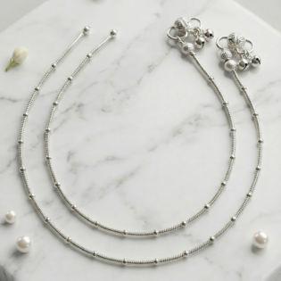 Chandrika Grace Silver Anklet - Image 3