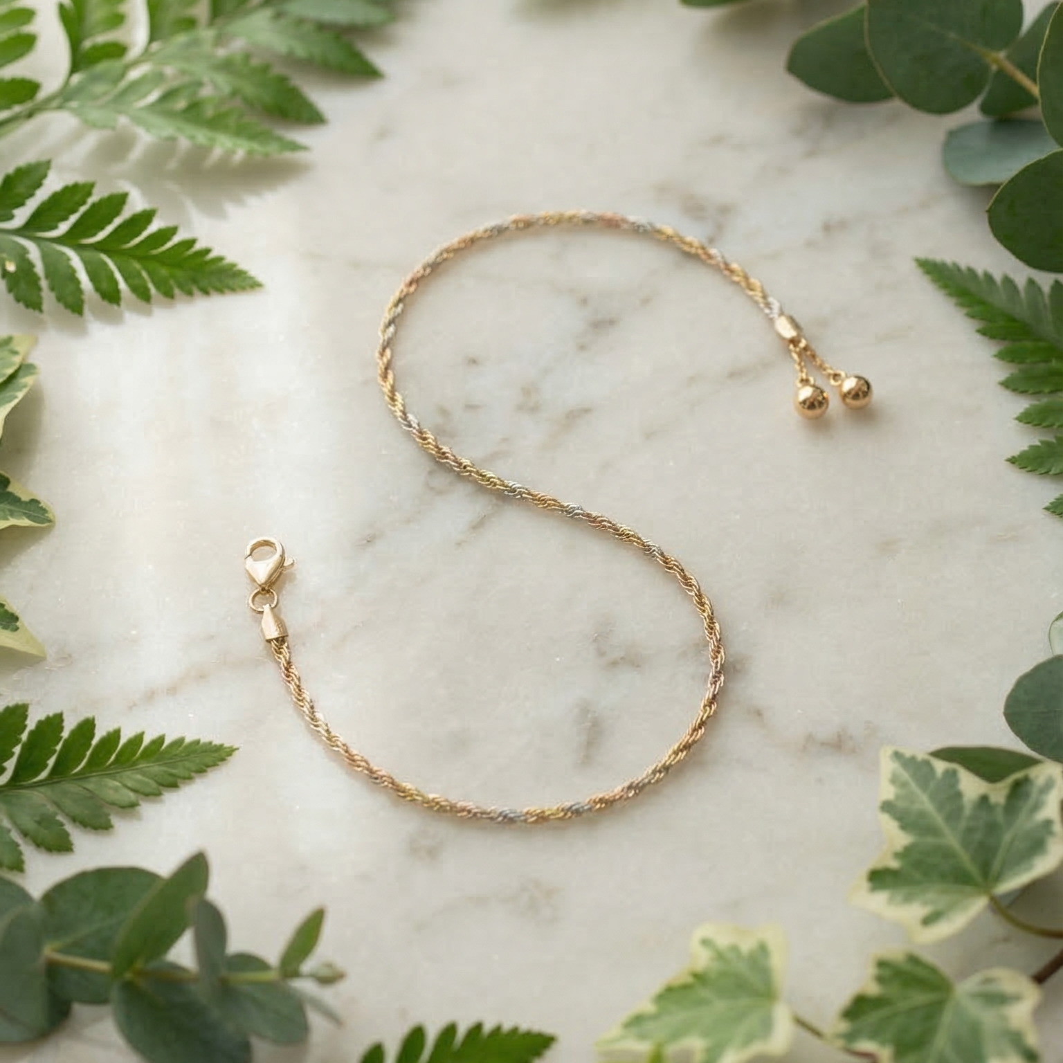Triveni Twist Silver Anklet