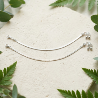 Svara Shine Silver Anklet