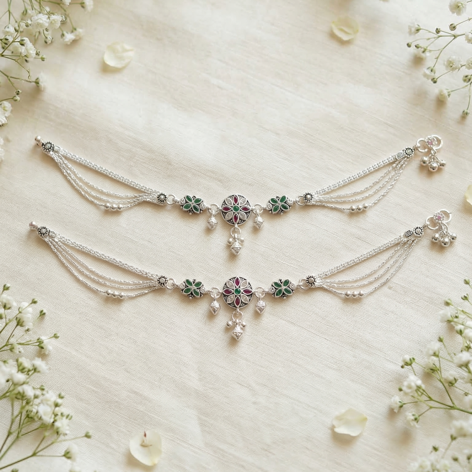Rajlila Silver Anklet