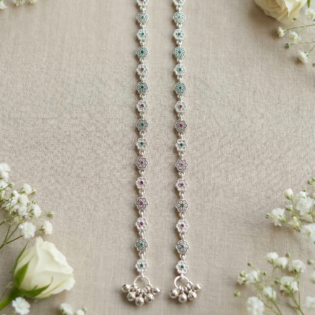 Pushpika Bloom Silver Anklet - Image 3