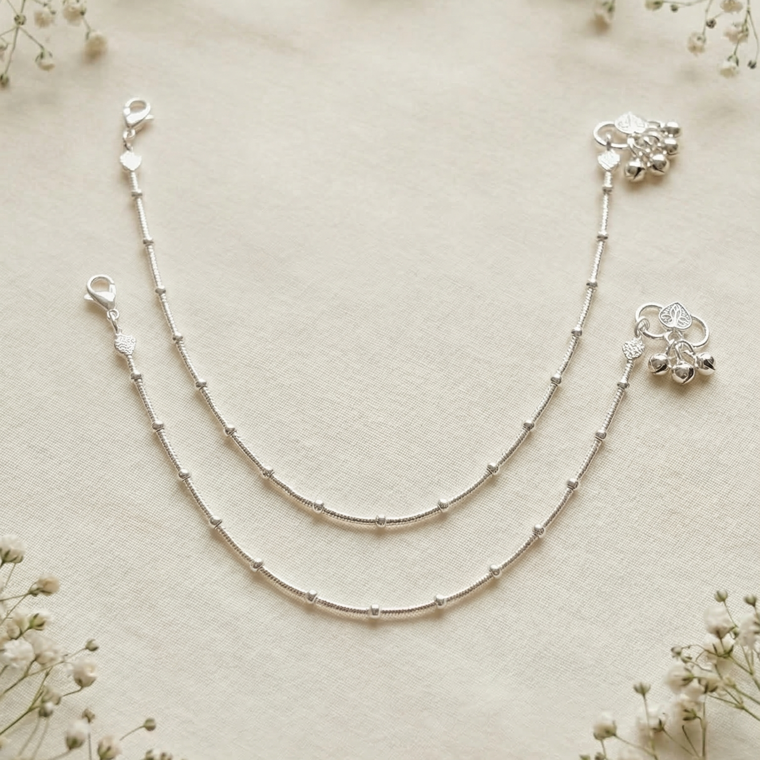 Chandrika Grace Silver Anklet
